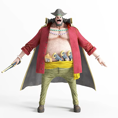 Modern game character pirates 3d model