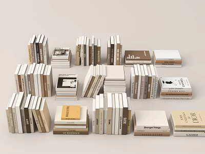 Stacked Books And Magazines With Various Sizes Colors And Spines Featuring Text 3d model