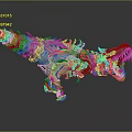 Mechanical Dinosaur Model With Metallic Skeletal Structure Open Mouth And Sharp Teeth