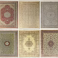 Square Rugs Featuring Various Colors and Intricate Patterns for Home Decoration 3d model