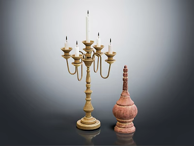 Elegant Vintage Candelabra With Multiple Candle Holders And Classic Decorative Design 3d model