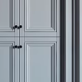 Sleek Modern Gray Wardrobe Design With Paneled Doors And Clean Lines