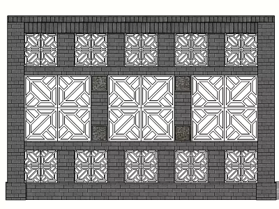 Modern Feature Wall Design With Geometric Tile Patterns And Symmetric Arrangement 3d model