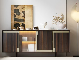 Modern Italian Side Cabinet Italian Minimalist Side Cabinet Italian Entrance Cabinet Italian Sideboard Modern Italian Sideboard Italian Minimalist Ornaments Combination 3d model