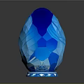 Blue Crystal Egg Shaped Decorative Household Item With Shiny Surface And Elegant Design