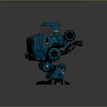 Smart Machine Robot With Blue Metallic Body And Detailed Mechanical Design