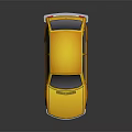 Yellow Vintage Small Car With Shiny Exterior And Reflective Surface Design
