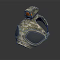 Camouflage Tactical Headgear With Protective Goggle Lens And Top Mounted Device