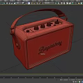 Bambling Portable Speaker with Brown Leather Handle Control Knobs and Woven Texture