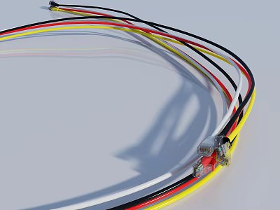 Mobile Digital Accessories Multicolored Data Wires with Connectors Durable Flexible Cable for Devices 3d model