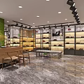 Modern Footwear Specialty Store Interior With Shoe Display Shelves And Retail Layout