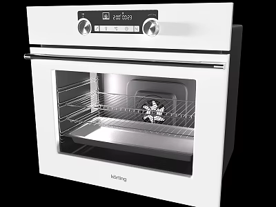Korting White Kitchen Oven with Interior Rack for Cooking as Modern Kitchen Appliance 3d model