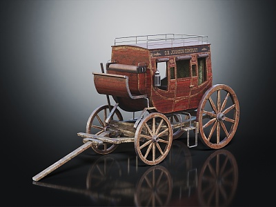 European-style carriage luxury carriage 3d model