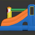 Colorful Inflatable Kids Play Structure With Slide And Cartoon Decorations