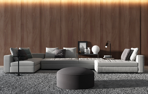 Modern Sofa Coffee Table Combination Corner Sofa Coffee Table Sofa Pier 3d model