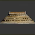 Decorative Wooden Carving Piece With Triangular Gothic Style Floral Patterns And Figural Reliefs