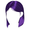 Modern Short Purple Hair Hairstyle Design With Bangs And Stylish Look