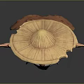 Cartoon Old Man Character With Straw Hat White Beard And Open Arms