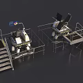 Robust Industrial Equipment Featuring Metal Platform Stairs Safety Railings And Control Units