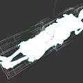 Ancient Man Mummy Lying with Tattered Cloth on Gray Background