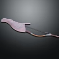 Traditional Handmade Wooden Bow with Intricate Carved Patterns as Hunting Weapon