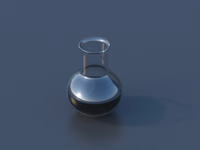 Glossy Ceramic Vessel With Round Base And Narrow Neck For Home Decor 3d model