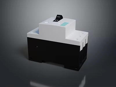 Electrical Circuit Breaker With White Black Housing Black Switch And Green Indicator 3d model