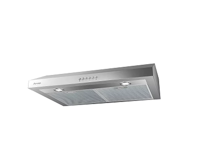 Stainless Steel Kitchen Range Hood Modern Design With Built in Lights For Cooking 3d model