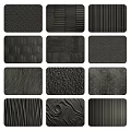 Black Wall Featuring Various Textures And Different Design Patterns For Interior Decor