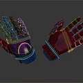 Fashionable Leather Fingerless Gloves With Tactical Design And Metal Accents In Blue Brown Color