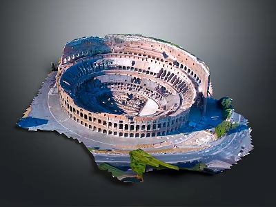 Ancient Roman Colosseum Architectural Structure With Circular Arches And Historic Design 3d model