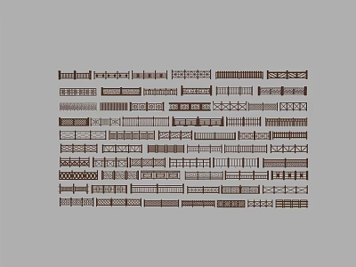 Various Decorative Fence Designs With Different Patterns And Styles For Outdoor Use 3d model