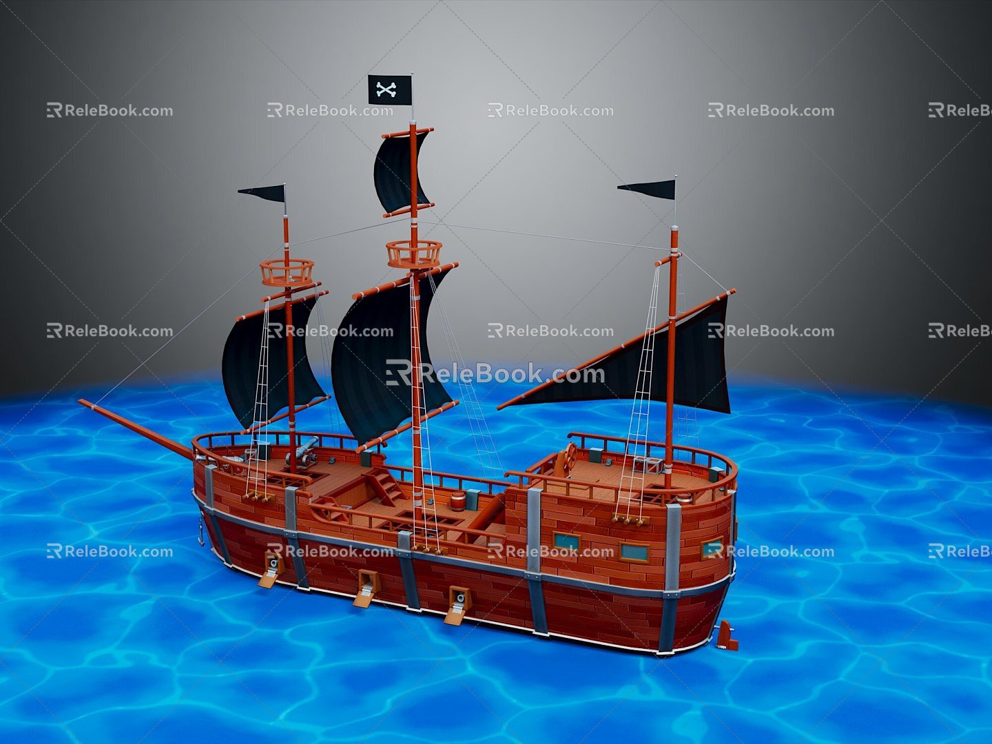 Modern ship pirate ship flying pirate ship flying ship flying ship 3d model