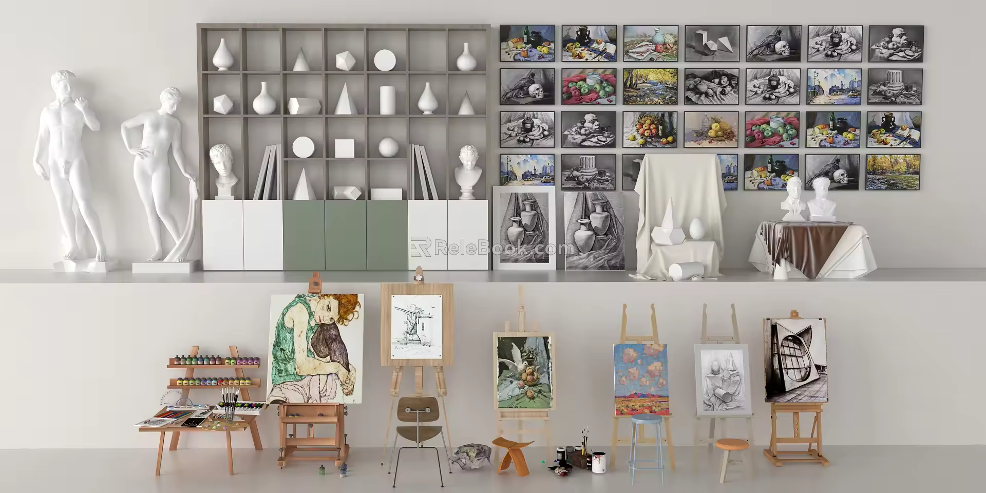 Modern Sketch Props Studio 3d model