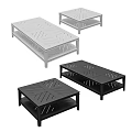 Minimalist Dining Tables With White And Black Geometric Patterns And Multi Layer Design 3d model