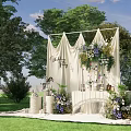 971YY Cream Wind Niche Display Area 3d model
