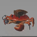 Red Crab Toy Character Wearing Pirate Hat And Silver Hook Decoration Design