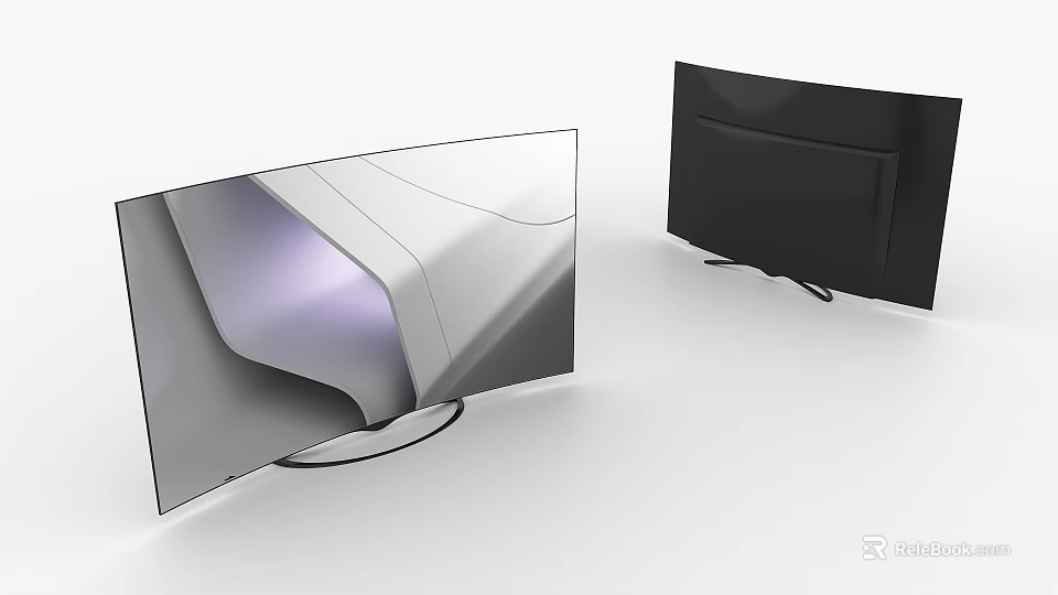 Modern Curved TVs With Sleek Design And 3d model