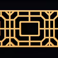 Traditional Golden And Black Carved Patterns With Geometric Decorative Borders 3d model