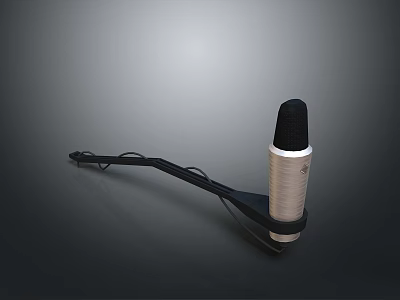 Professional Wired Handheld Microphone With Black Silver Design For Audio Recording Equipment 3d model