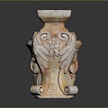 Jane European Pillar Stone Carving Marble Carving Park Stone Pillar 3d model