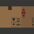 Cardboard Box With Top Secret Confidential Stamp And Shipping Handling Symbols