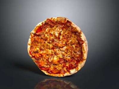 Delicious Freshly Baked Meat Lovers Pizza with Melted Cheese Pepperoni and Golden Crust 3d model