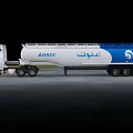 Adnox Heavy Duty White Cab Blue Tanker Truck Moving On Road