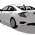White Honda Sedan With Modern Sleek Exterior And Stylish Front Grille Design