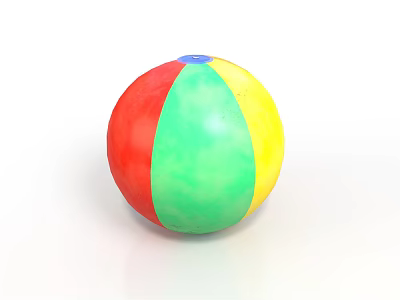 Vibrant Multicolored Play Ball With Red Green Yellow And Blue Sections 3d model