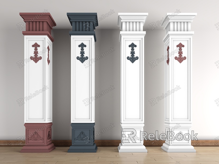 New Chinese style Roman column back character model