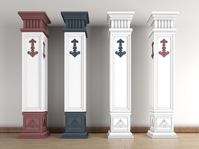 New Chinese style Roman column back character model