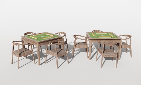 New Chinese Mahjong Table and Chair 3d model