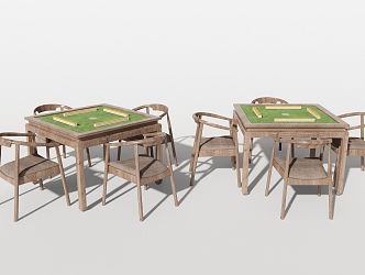 New Chinese Mahjong Table and Chair 3d model